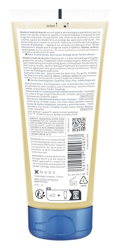 Bioderma Atoderm Shower-Oil, Cleansing-Oil For Face & Body, Nourishing Cleansing Oil For Dry to Atopic Sensitive Skin For Softer & Smooth Skin For Your Whole Family
