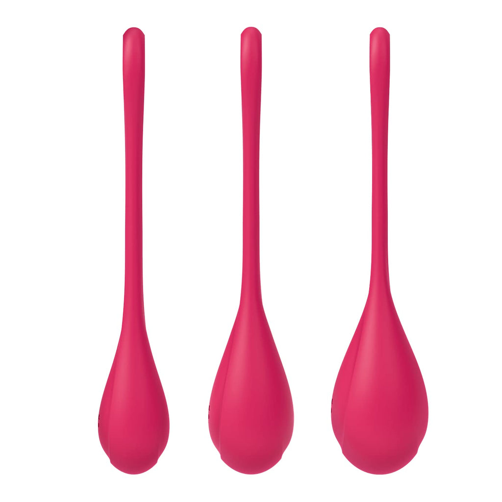 Satisfyer Yoni Power 1 Kegel Balls - Kegel Exercise Weights, Ben Wa Balls, Pelvic Floor Training, Tightening, Ideal for Beginners, 3-Piece Set (Red)