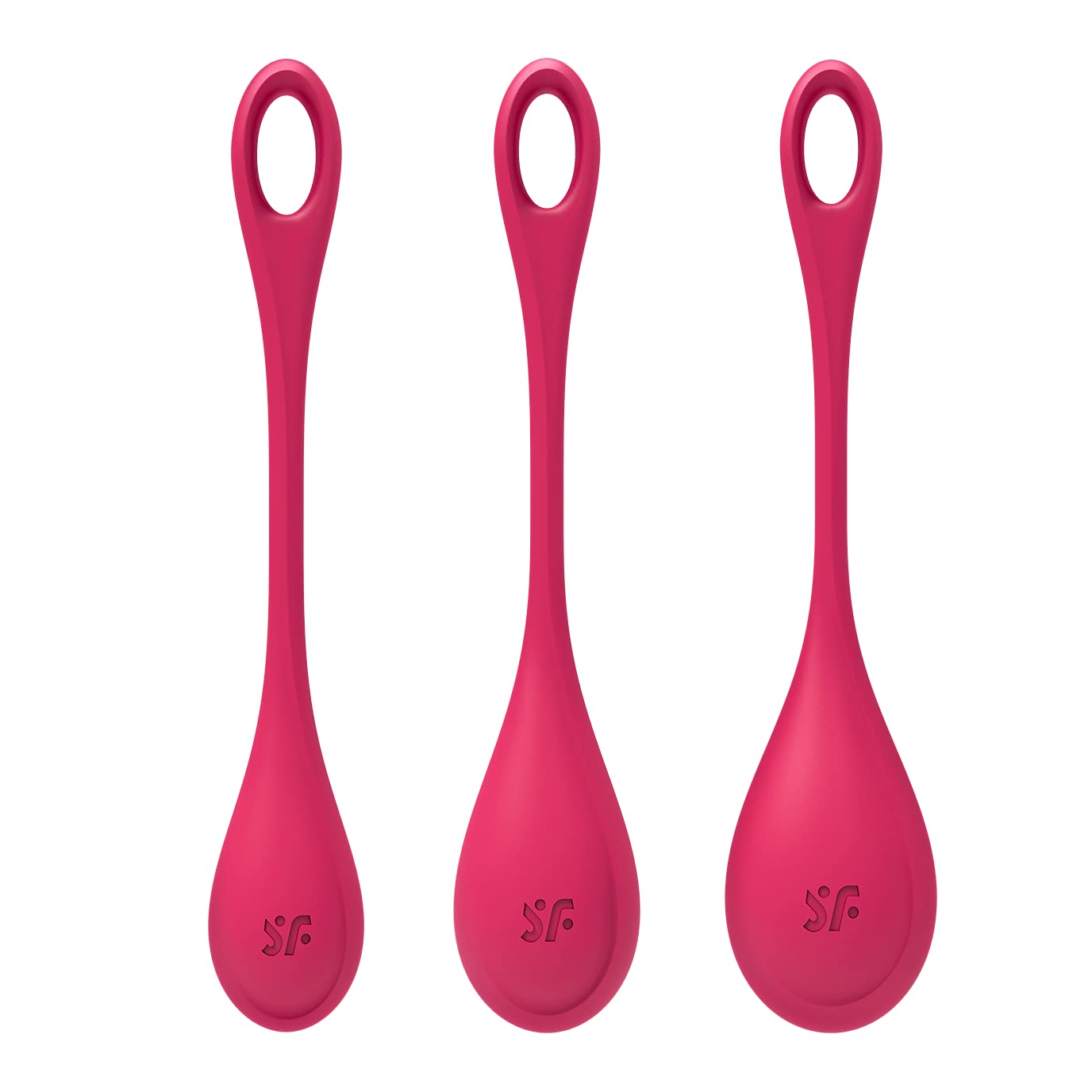 Satisfyer Yoni Power 1 Kegel Balls - Kegel Exercise Weights, Ben Wa Balls, Pelvic Floor Training, Tightening, Ideal for Beginners, 3-Piece Set (Red)
