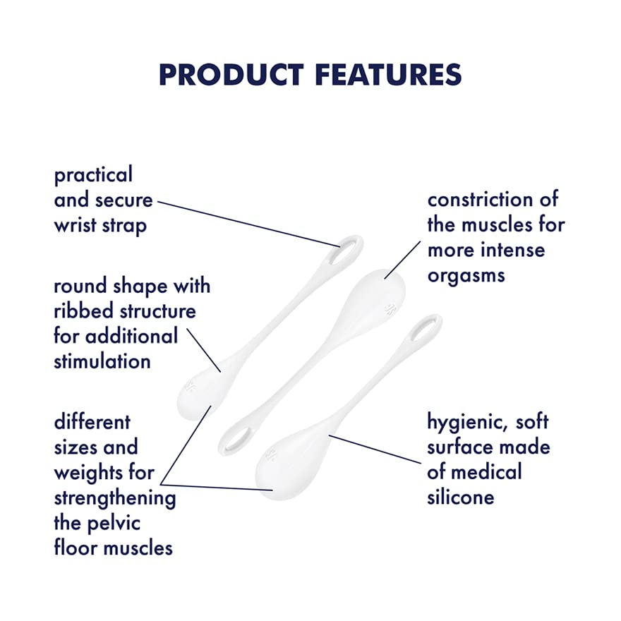 Satisfyer Yoni Power 1 Kegel Balls - Kegel Exercise Weights, Ben Wa Balls, Pelvic Floor Training, Tightening, Ideal for Beginners, 3-Piece Set (Red)