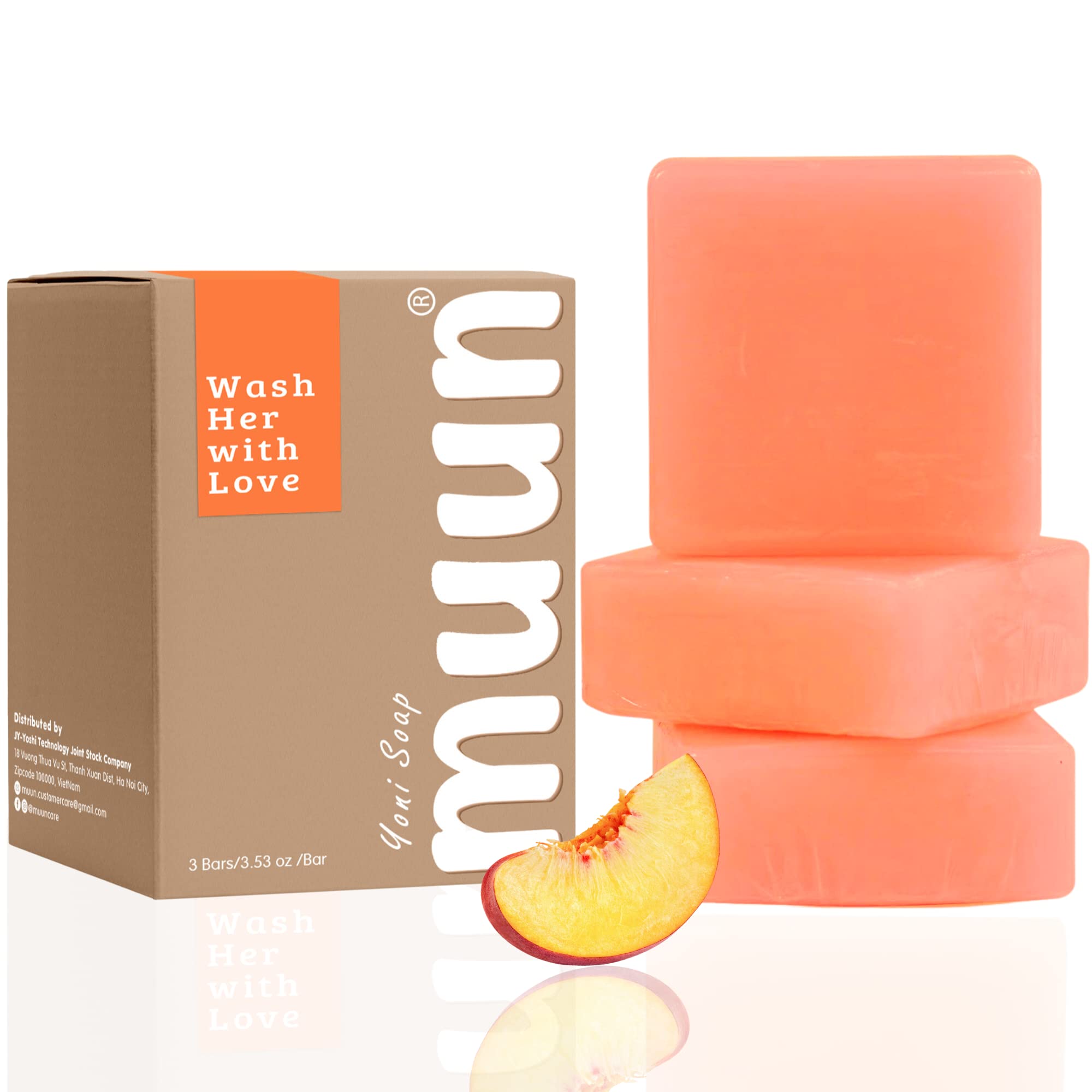 Muun Yoni Soap Bar - Pack 3 pH Balancing Cleanser - Probiotics & Natural Ingredients - Gentle Cleansing Formula Eliminates Odor Vaginal Health - Feminine Wash - Moisturizing Intimate (Strawberry, Pack of 3)