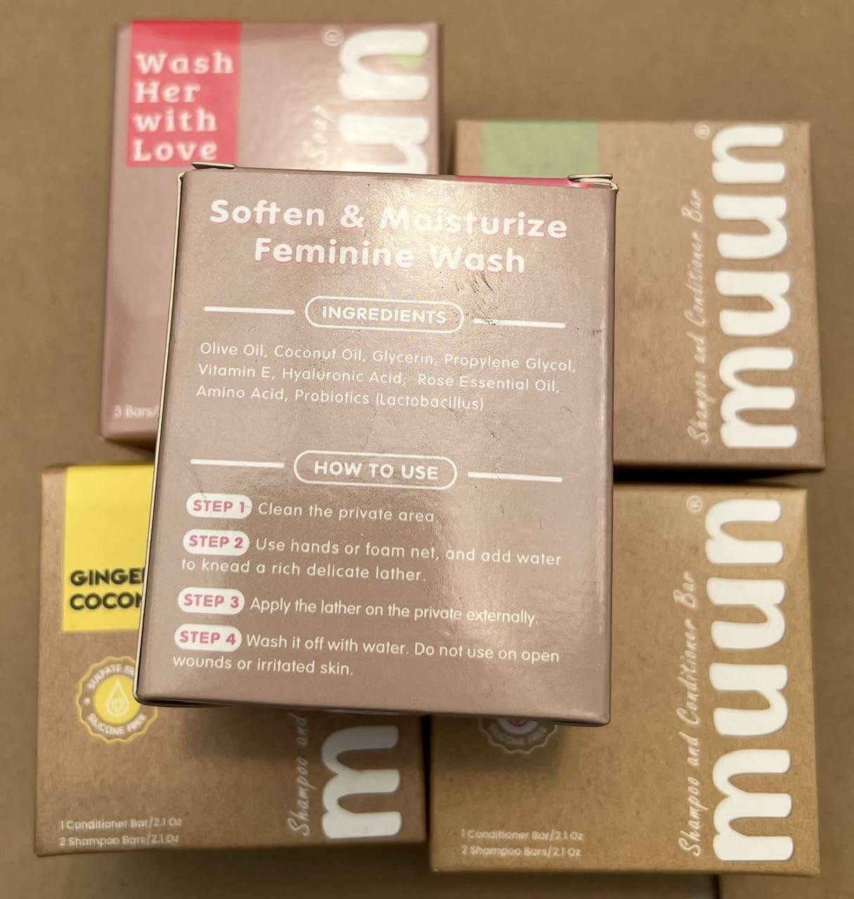 Muun Yoni Soap Bar - Pack 3 pH Balancing Cleanser - Probiotics & Natural Ingredients - Gentle Cleansing Formula Eliminates Odor Vaginal Health - Feminine Wash - Moisturizing Intimate (Strawberry, Pack of 3)