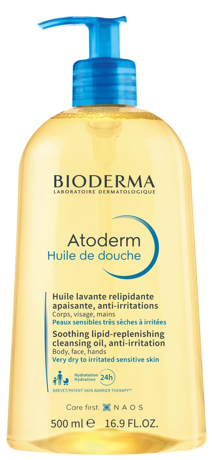 Bioderma Atoderm Shower-Oil, Cleansing-Oil For Face & Body, Nourishing Cleansing Oil For Dry to Atopic Sensitive Skin For Softer & Smooth Skin For Your Whole Family