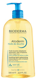 Bioderma Atoderm Shower-Oil, Cleansing-Oil For Face & Body, Nourishing Cleansing Oil For Dry to Atopic Sensitive Skin For Softer & Smooth Skin For Your Whole Family