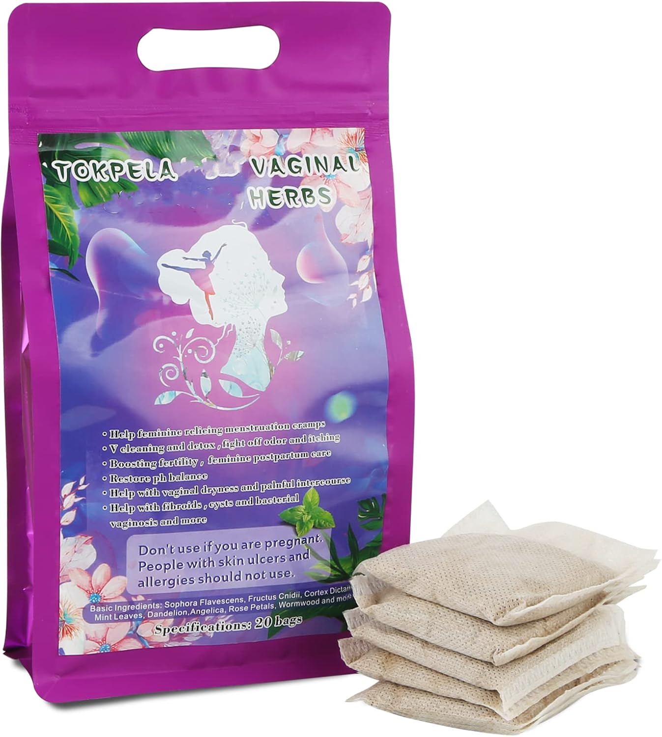Yoni Herbs for Cleansing and Tightening, 100% Organic V Steaming Herbs (Filter Bag Packaging, Yoni Kit，V Steam Herbs Tone & Rejuvenate for Women - V Cleansing, Ph Balance, 20 Steams