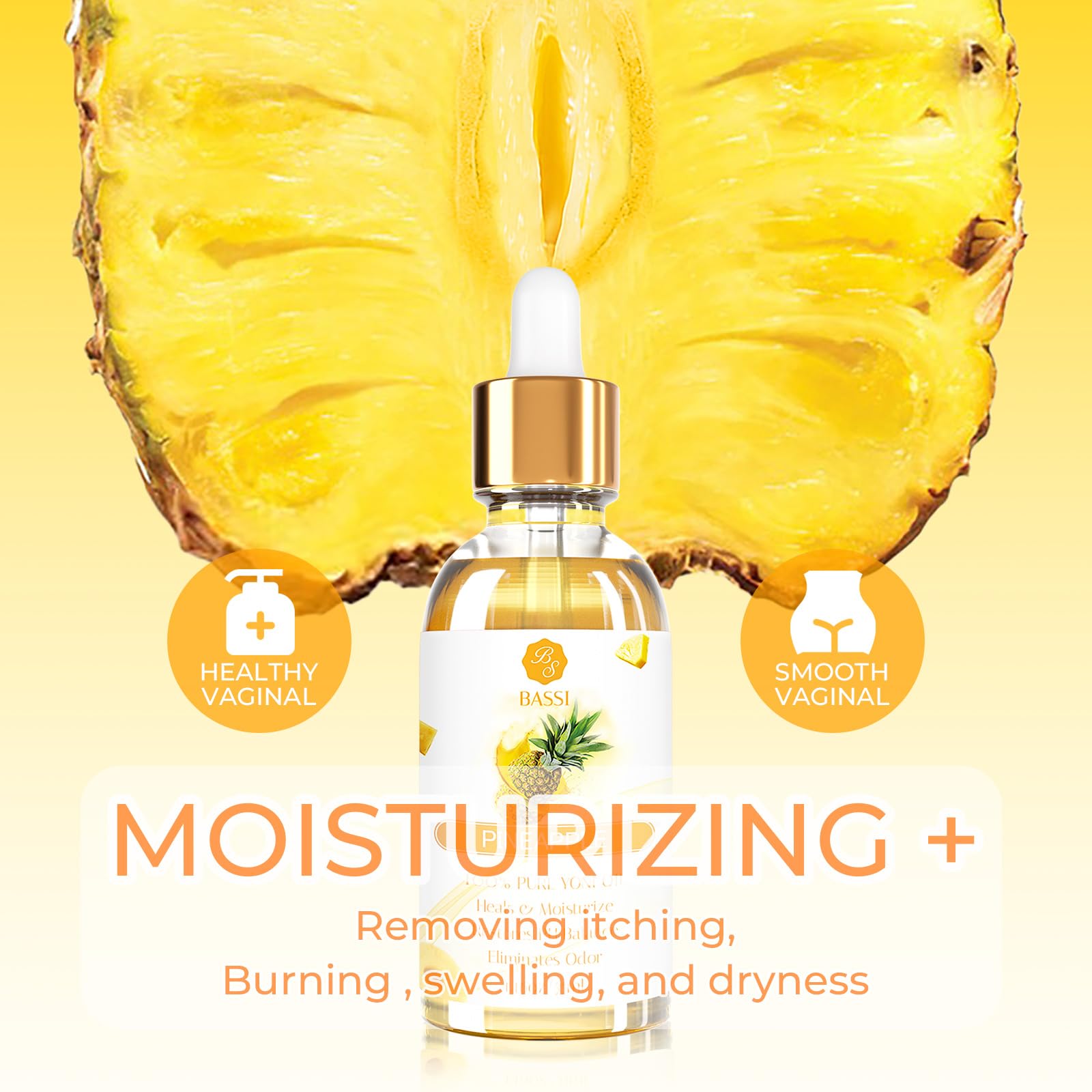 2PCS Yoni Oil Organic Feminine Moisturizer - Ph Balance for Women - Feminine Deodorant - Eliminates Odor with Pineapple Essential Oil, All Natural