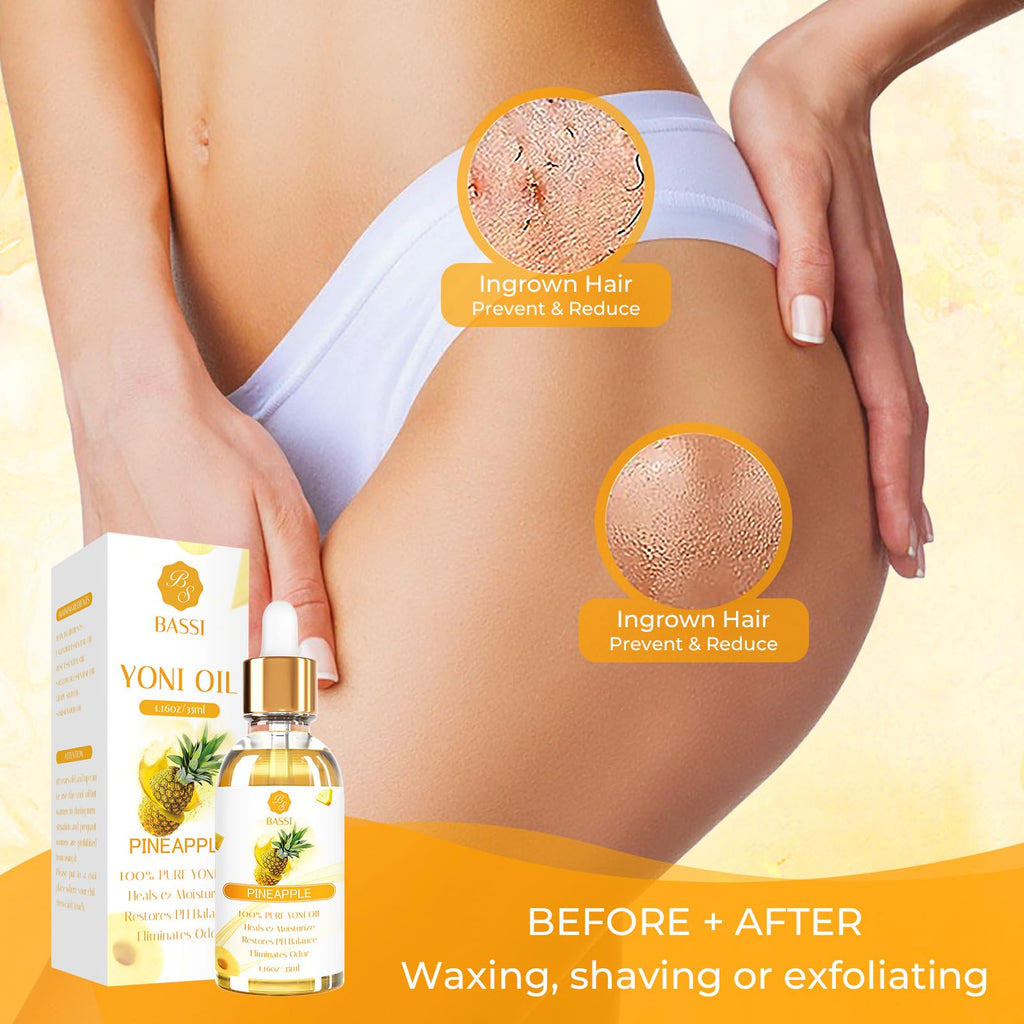 2PCS Yoni Oil Organic Feminine Moisturizer - Ph Balance for Women - Feminine Deodorant - Eliminates Odor with Pineapple Essential Oil, All Natural