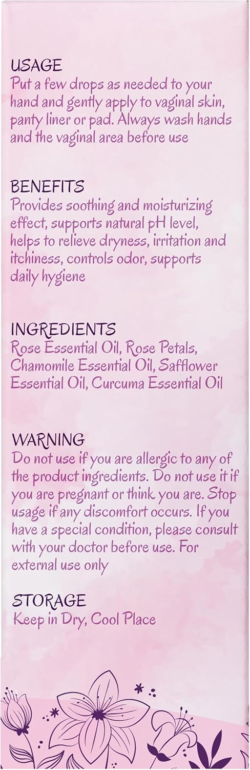 Fivona Yoni Oil Natural pH Balanced for Soothing Feminine Care - Blend of Essential Oils - Moisturizing Oil Blend for Odor Control, Detox 30ml