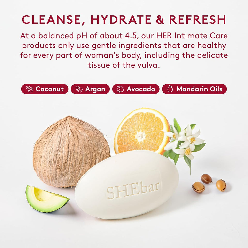 Joylux SHEBar | Yoni Bar Soap for Women | Intimate Wash | With Coconut Oil and Argan Oil | pH Balance for Women | Intimate Care