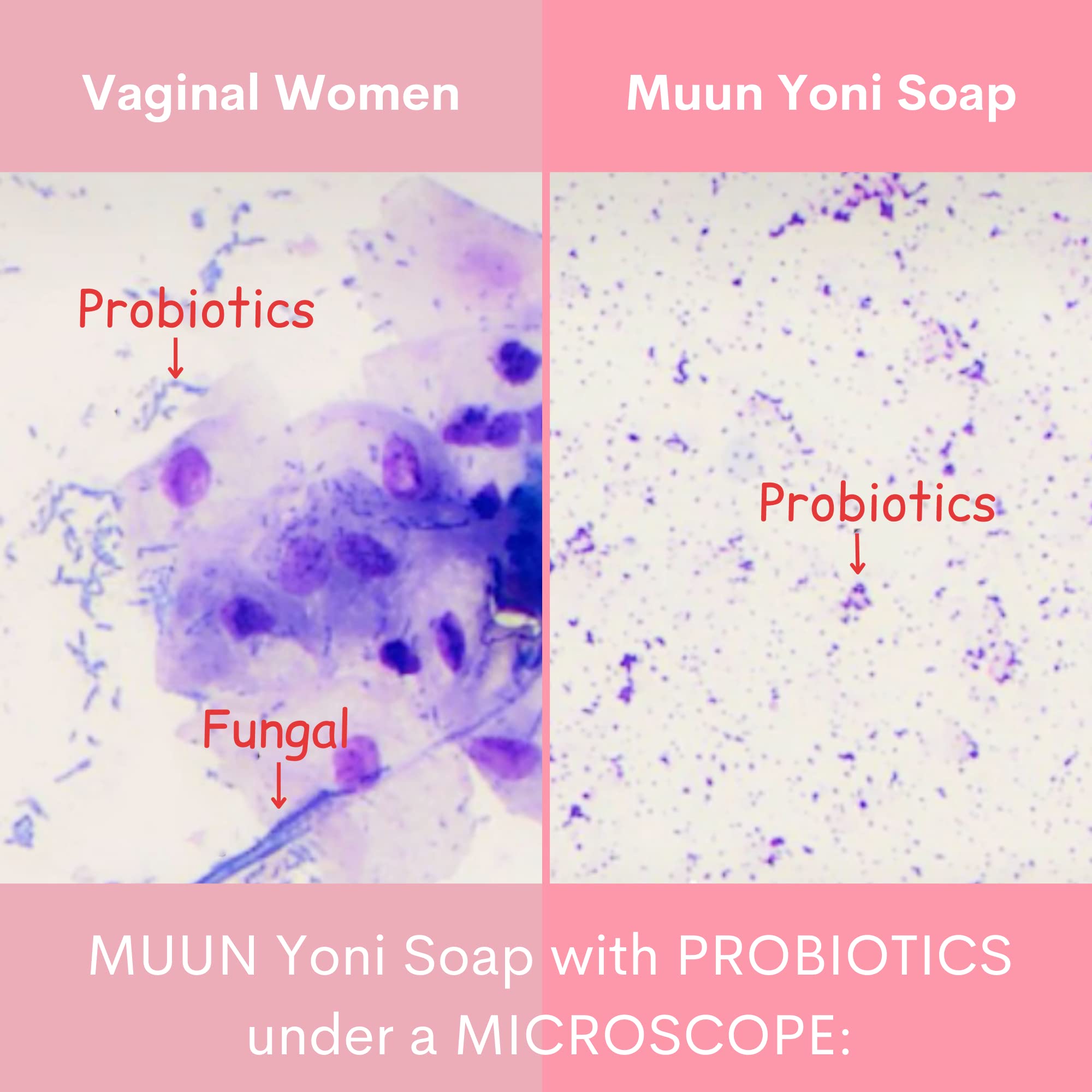 Muun Yoni Soap Bar - Pack 3 pH Balancing Cleanser - Probiotics & Natural Ingredients - Gentle Cleansing Formula Eliminates Odor Vaginal Health - Feminine Wash - Moisturizing Intimate (Strawberry, Pack of 3)