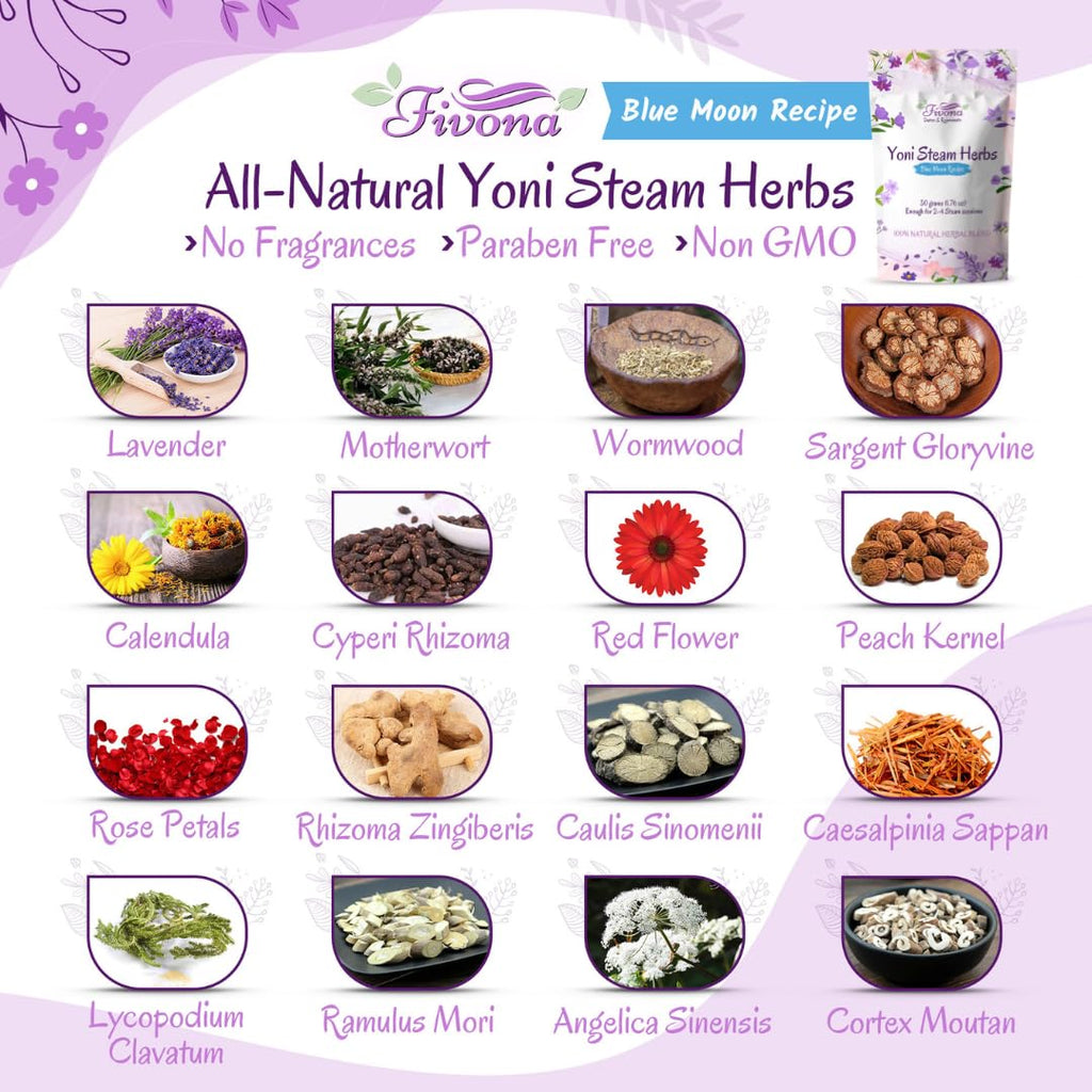 Fivona Yoni Steam Kit 2-in-1 Seat with V Steaming Herbs Sunrise Recipe for Detox, Cleansing, PH Balance and Odor Control