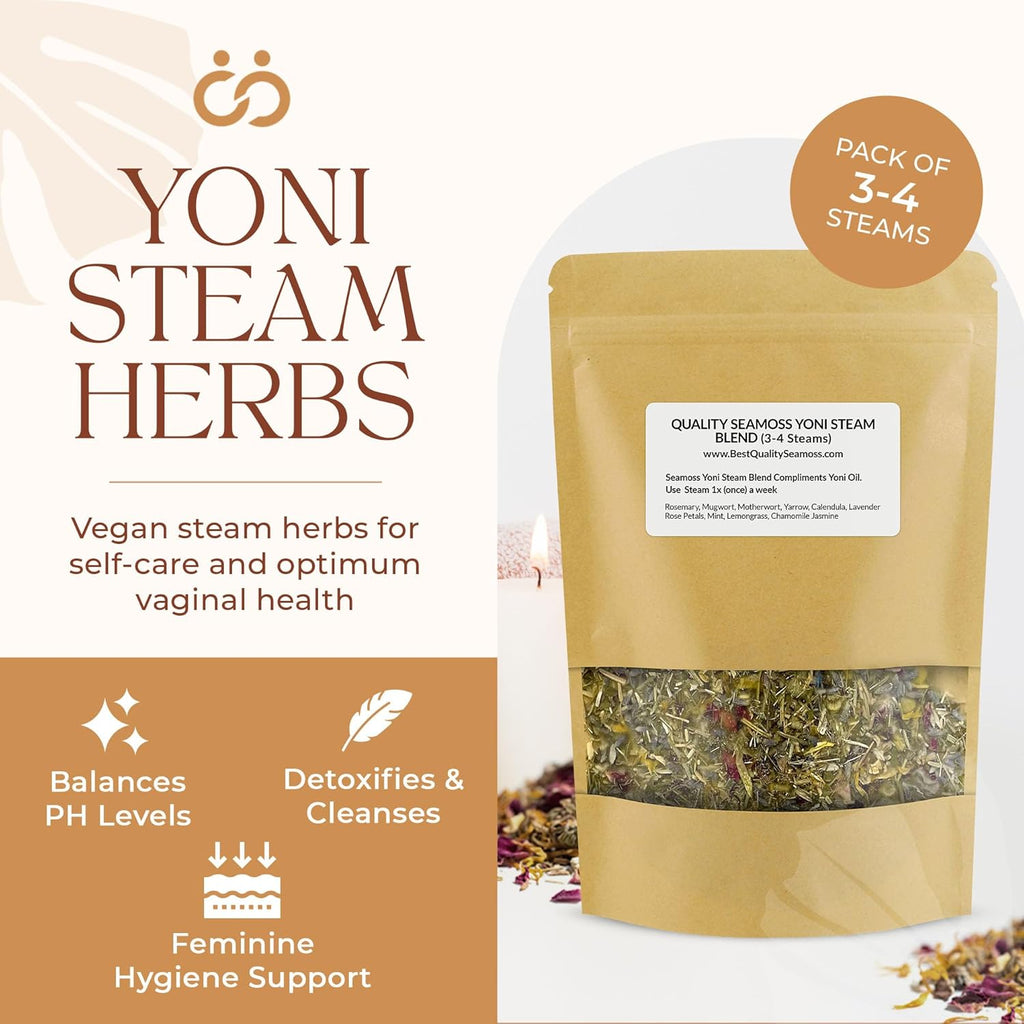 Sitz Bath Yoni Steam Herbs Relaxing Facial SelfCare, Ph Balance Complements Yoni Bowl and Yoni Oil, Yoni Herbs Pack for 3-4 Sessions, Yoni Detox and Cleanse 2 Ounces (2 oz Yoni Steam Herbs)
