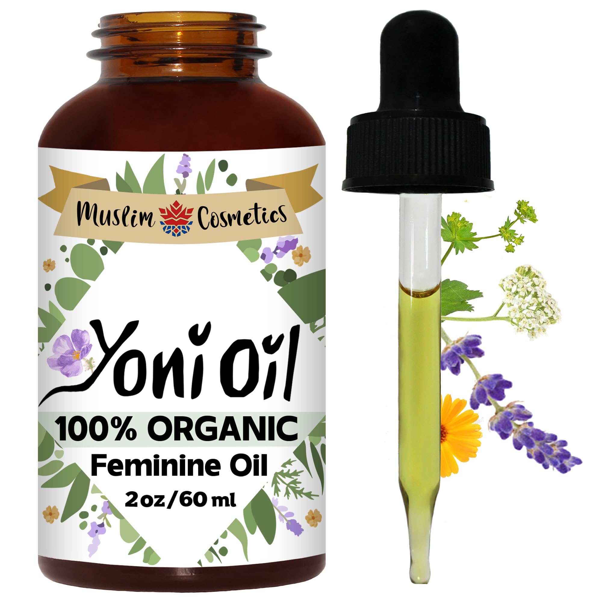 Organic Yoni oil | Natural vagninal moisturizer | 9 herbs for feminine care & odor || Made in Canada - Muslim Cosmetics - Yoni Oil (1oz (30ml))