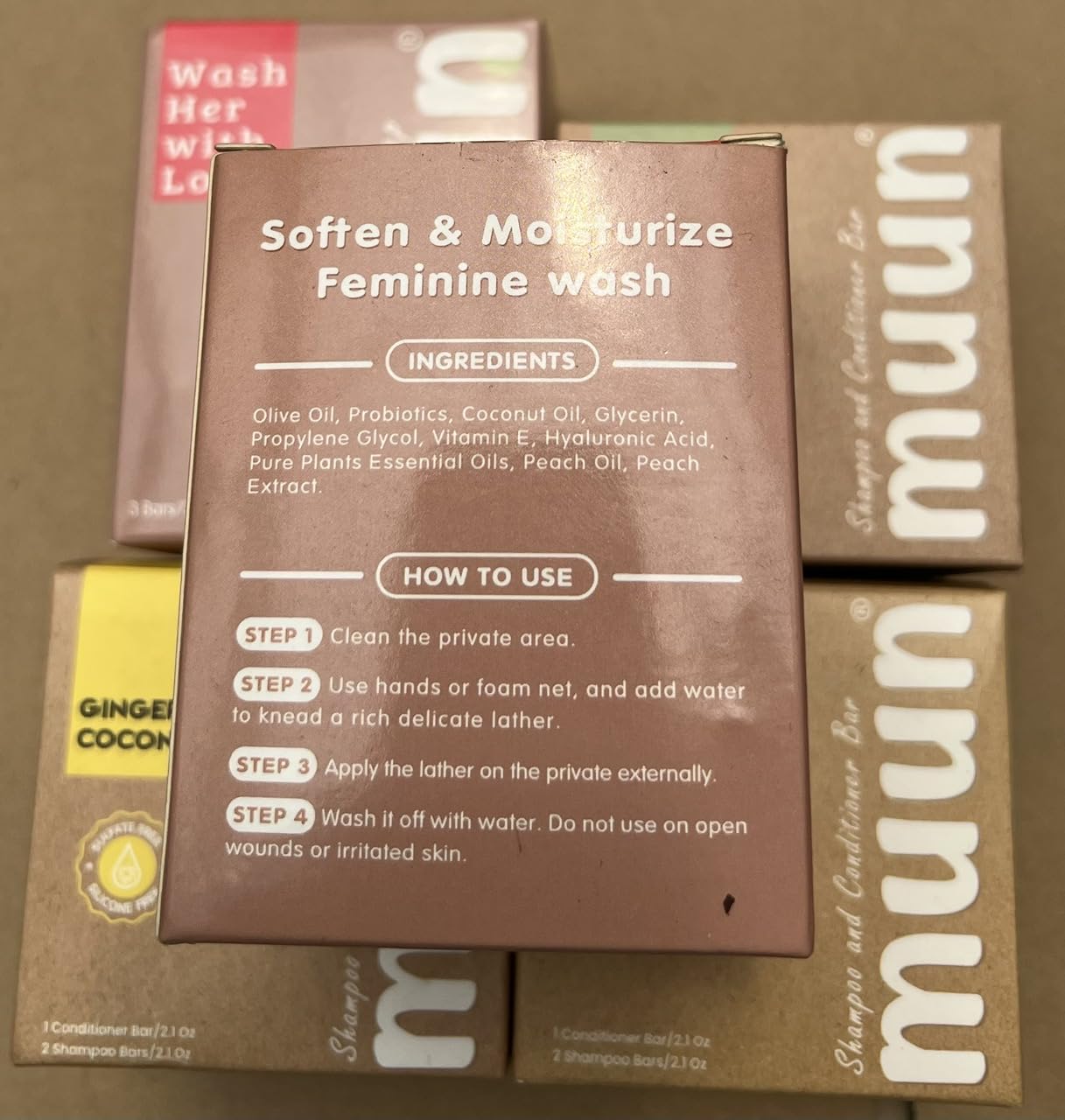 Muun Yoni Soap Bar - Pack 3 pH Balancing Cleanser - Probiotics & Natural Ingredients - Gentle Cleansing Formula Eliminates Odor Vaginal Health - Feminine Wash - Moisturizing Intimate (Strawberry, Pack of 3)