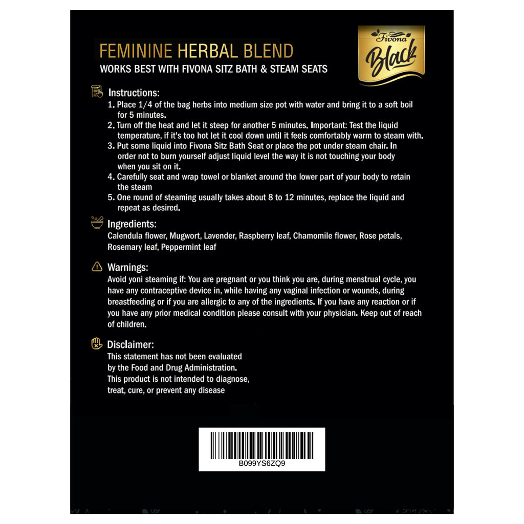 Fivona 5-in-1 Yoni Steaming Kit Foldable Over The Toilet Steamer Seat with Black Red Pink Premium Yoni Herbs and Storage Bag - Effective Detox pH Balance Cleansing and Relaxation - at Home V-SPA