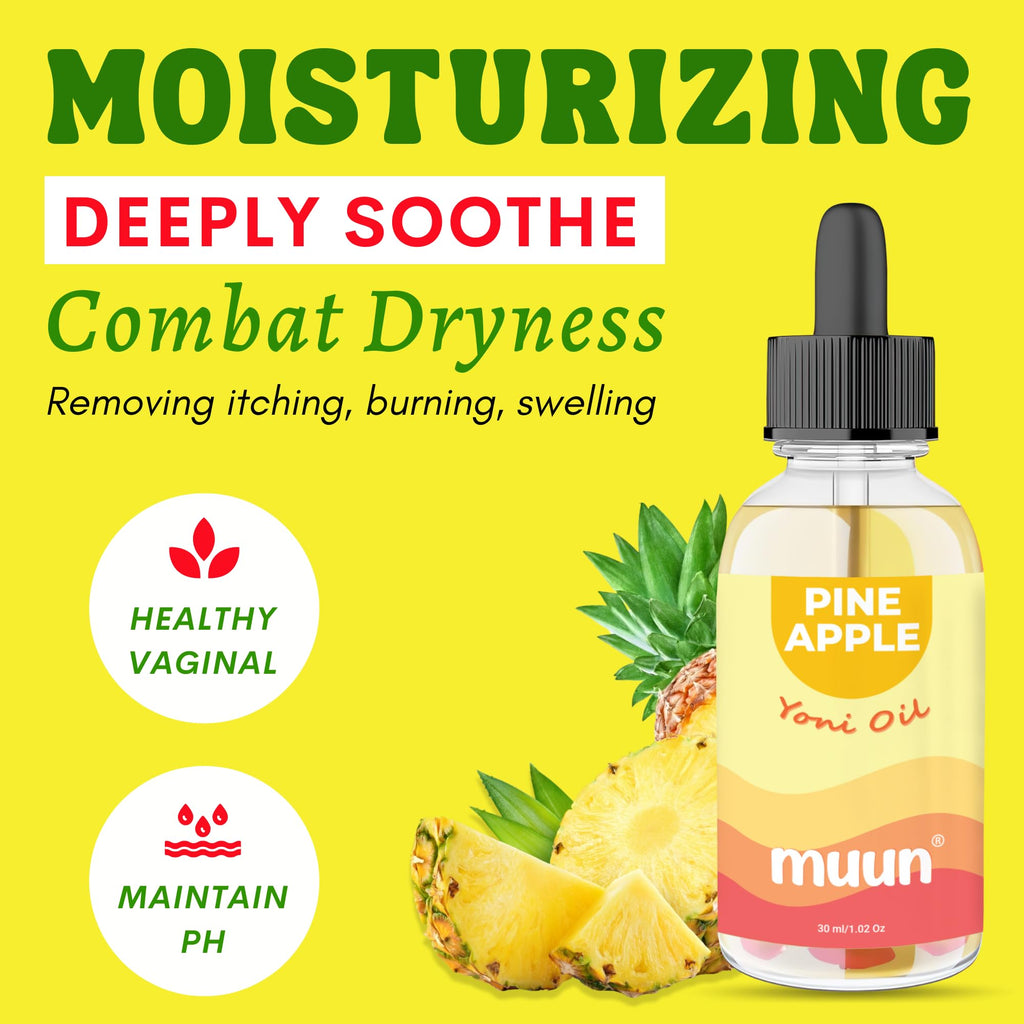 Muun Pineapple Intimate Oil for Dryness Perfume Oil After Shave Ingrown Hair Moisturizer & Nourishing Care For Women, 100% Natural