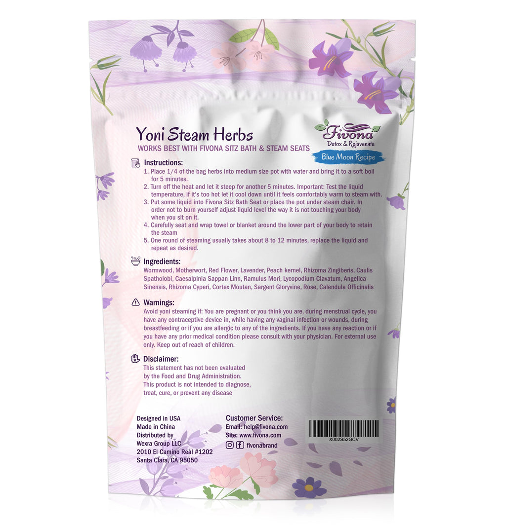 Fivona Yoni Steam Kit 2-in-1 Seat with V Steaming Herbs Sunrise Recipe for Detox, Cleansing, PH Balance and Odor Control