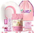 Fivona Yoni Care Kit 5-in-1 V-Steaming Set Includes Sitz Bath Seat, Pink Magic Herbs, Feminine Oil, Herbal Soap, Storage Bag, All Natural Herbal Vaginal Care Set