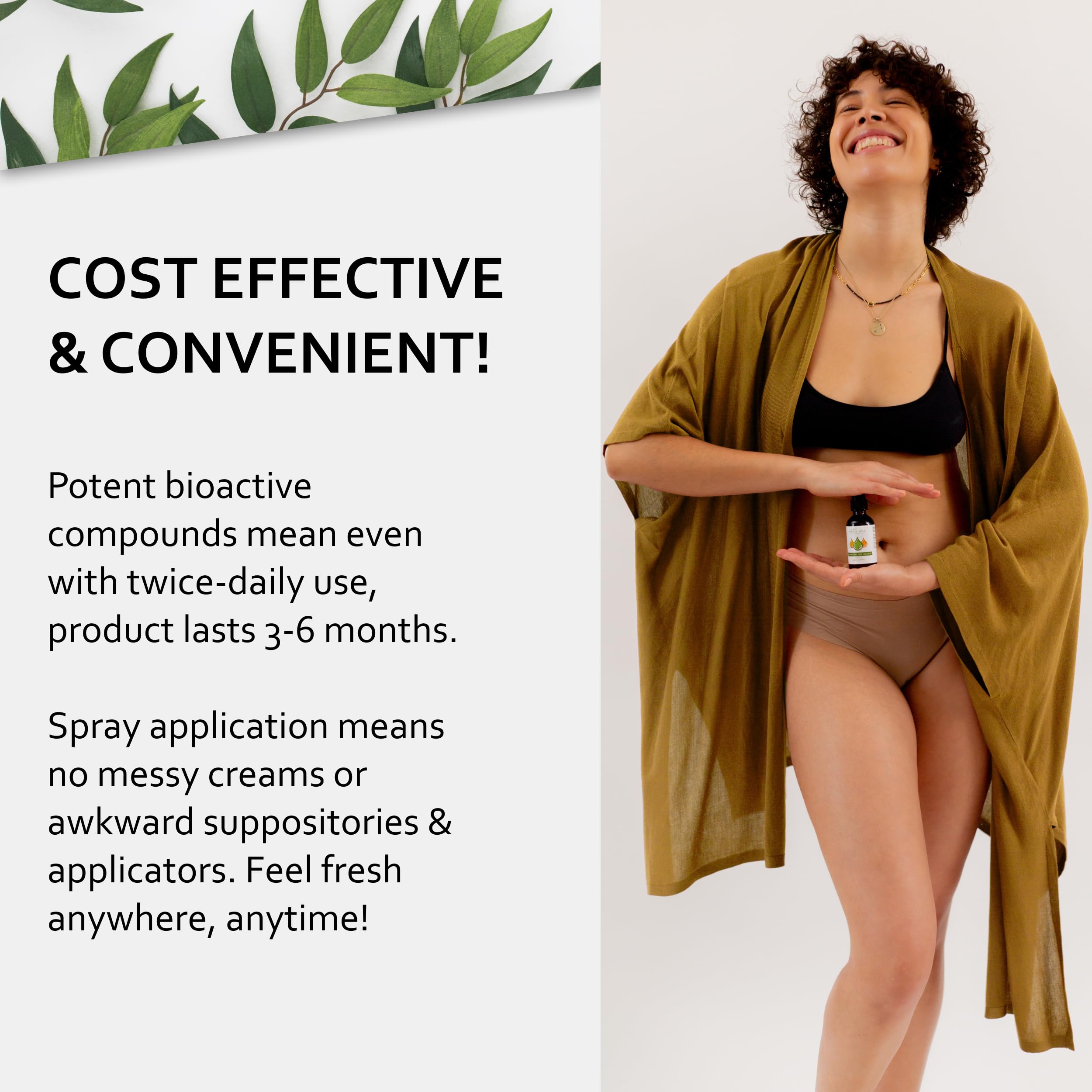 The Original All Natural Feminine Spray | Treats Symptoms of Yeast Infections & BV Fast! | 100% Yoni All-Oil Blend Made with Tea Tree, Lemongrass, and Orange Essential Oils | 2 oz. Spray