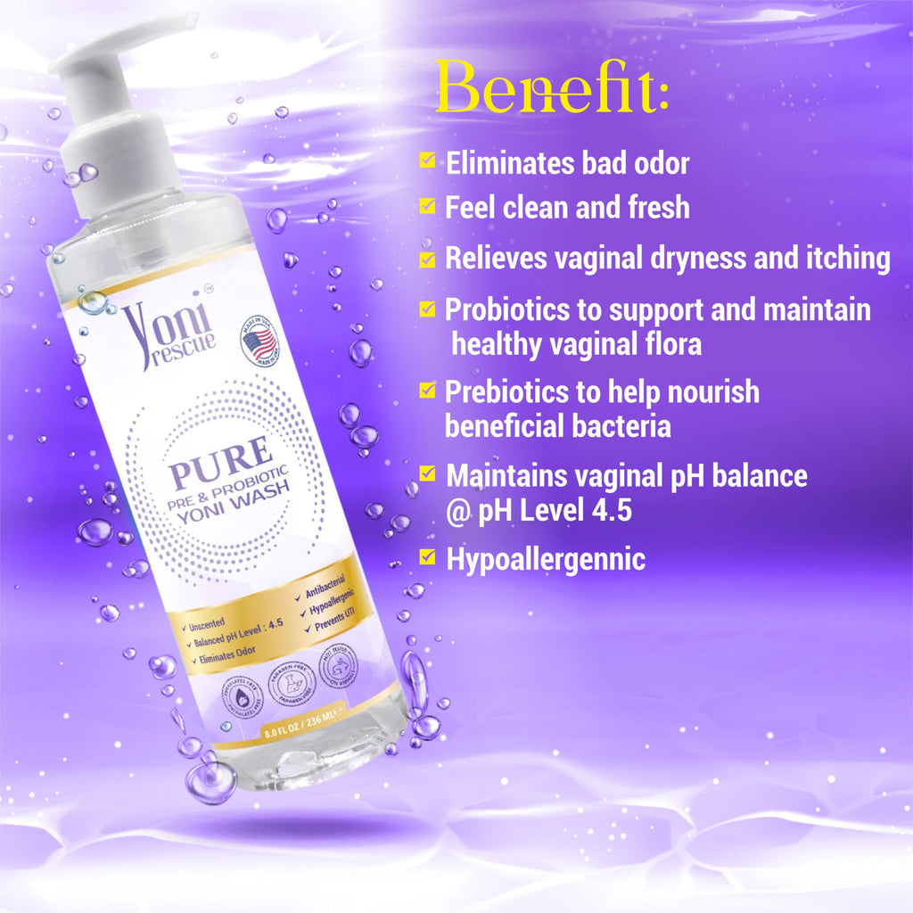 Yoni Rescue Probiotic Yoni Wash - All Natural Ph Balance Feminine Wash for Women Essentials Wetness, Vaginal Wash Intimate Moisturizing Deodorant, Gentle, Hydrating & Soothing – 8 oz (Unscented)