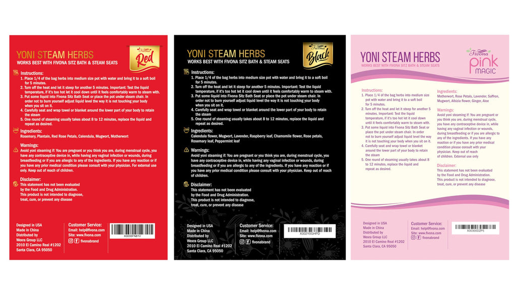 Fivona 5-in-1 Yoni Steaming Kit Foldable Over The Toilet Steamer Seat with Black Red Pink Premium Yoni Herbs and Storage Bag - Effective Detox pH Balance Cleansing and Relaxation - at Home V-SPA